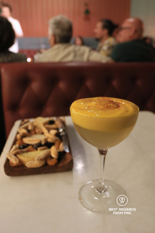 Cabron coktail with yellow foam.
