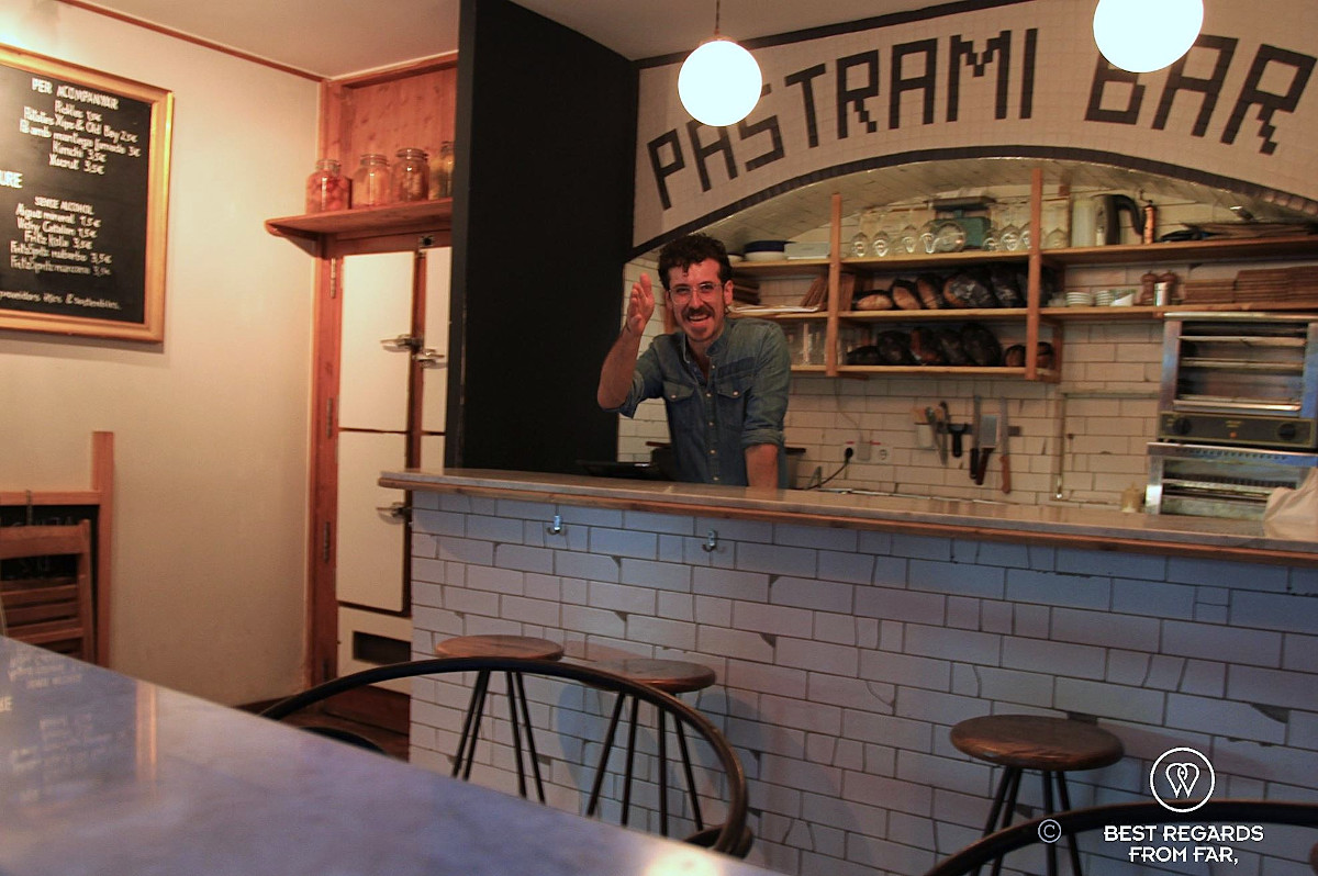 The hidden entrance of El Paradiso speakeasy bar in Barcelona.