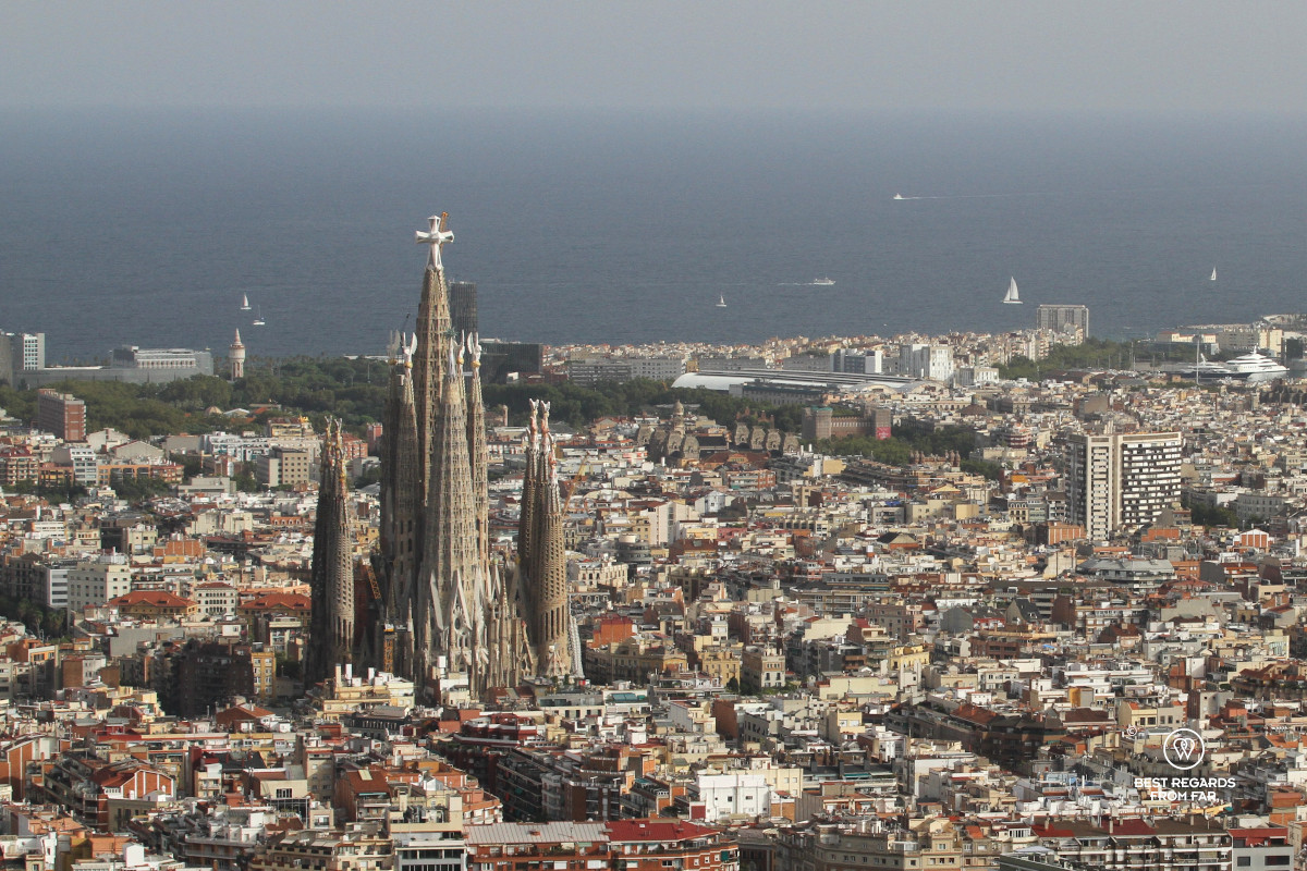 La Sagrada Familia seen from Bunker del Carmel, Barcelona.
