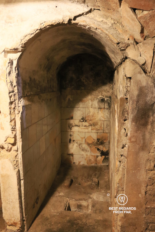One of the two toilets of Refugi 307 in Barcelona.