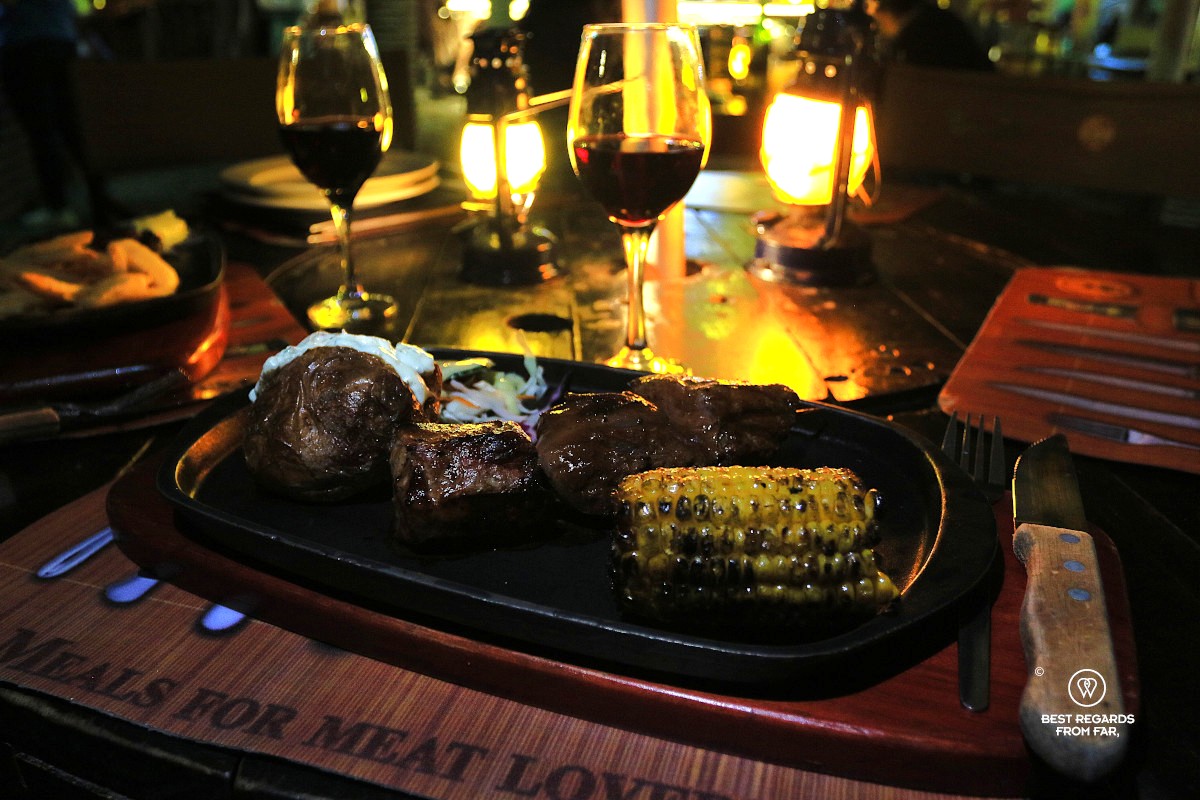 Game dinner with springbok, kudu and oryx at Joe's Beerhouse in Windhoek.