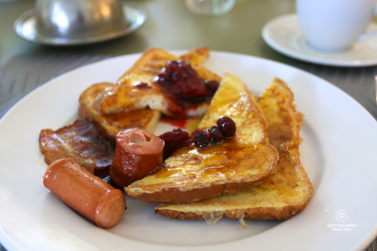 French toasts for breakfast at The Belvedere Boutique Hotel in Windhoek, Namibia.